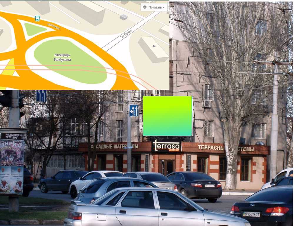 Екран №100891 в місті Одеса (Одеська область), розміщення зовнішнішньої реклами, IDMedia-оренда найнижчі ціни!