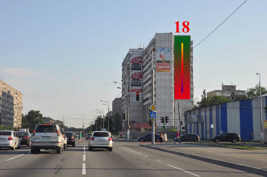 `Брандмауэр №105588 в городе Днепр (Днепропетровская область), размещение наружной рекламы, IDMedia-аренда по самым низким ценам!`