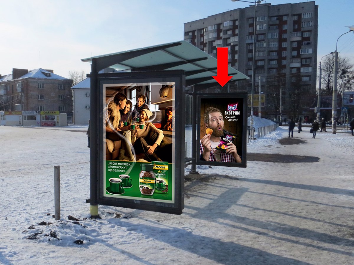 `Ситилайт №153944 в городе Ровно (Ровенская область), размещение наружной рекламы, IDMedia-аренда по самым низким ценам!`