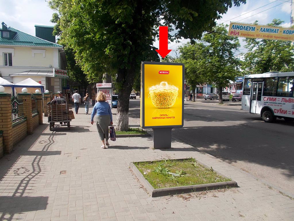 `Ситилайт №154275 в городе Сумы (Сумская область), размещение наружной рекламы, IDMedia-аренда по самым низким ценам!`