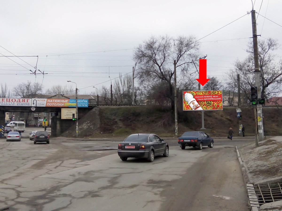 `Билборд №174301 в городе Запорожье (Запорожская область), размещение наружной рекламы, IDMedia-аренда по самым низким ценам!`