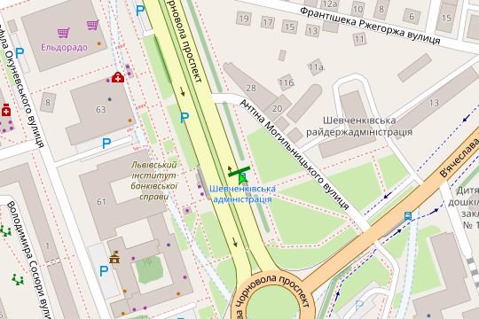 IDMedia Наружная реклама в городе Львов (Львовская область), Остановку в городе Львов №206538 схема