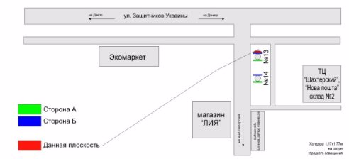 IDMedia Наружная реклама в городе Покровск(Красноармейск) (Донецкая область), Холдер в городе Покровск(Красноармейск) №218877 схема