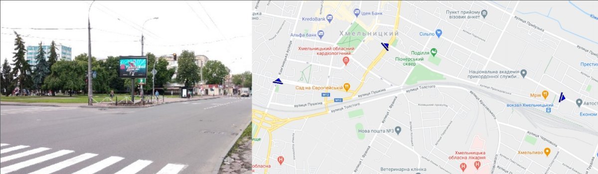 IDMedia Наружная реклама в городе Хмельницкий (Хмельницкая область), Экран в городе Хмельницкий №224899 схема