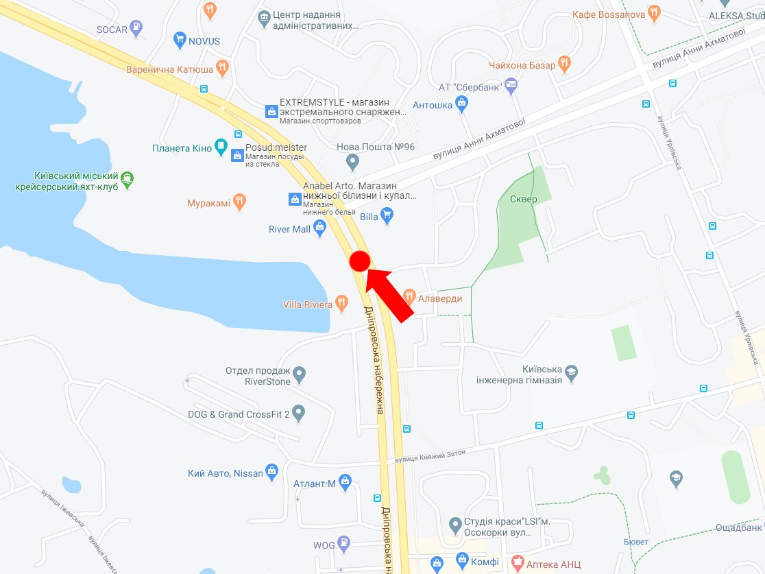 IDMedia Наружная реклама в городе Киев (Киевская область), Экран в городе Киев №225094 схема