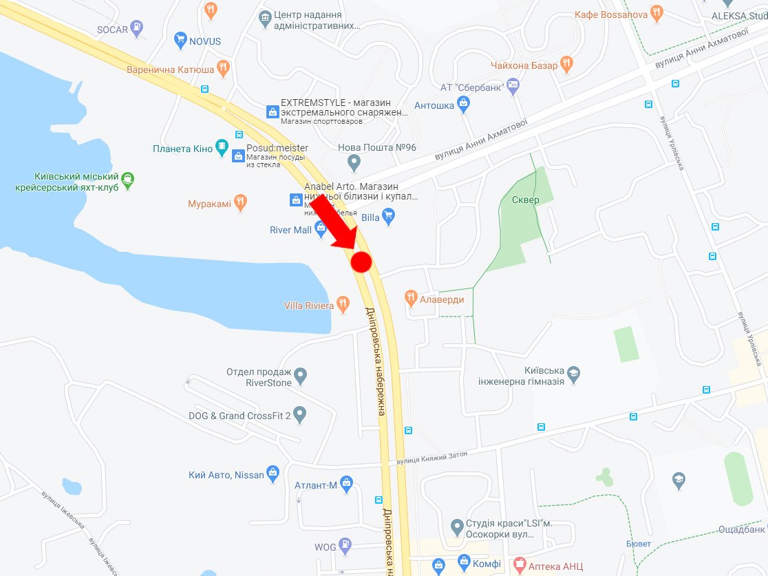 IDMedia Наружная реклама в городе Киев (Киевская область), Экран в городе Киев №225096 схема