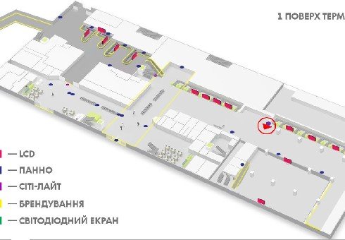 IDMedia Наружная реклама в городе Киев (Киевская область), Indoor в городе Киев №226163 схема