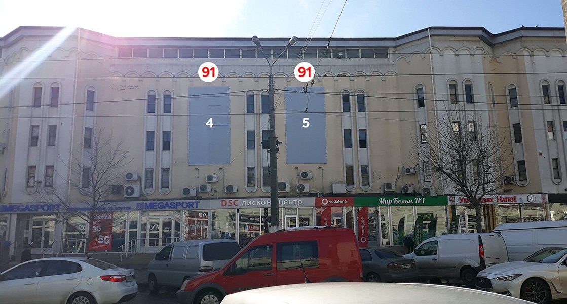 Брандмауер №226829 в місті Одеса (Одеська область), розміщення зовнішнішньої реклами, IDMedia-оренда найнижчі ціни!