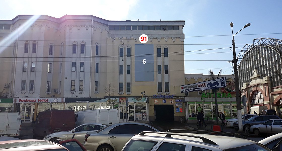 Брандмауер №226831 в місті Одеса (Одеська область), розміщення зовнішнішньої реклами, IDMedia-оренда найнижчі ціни!