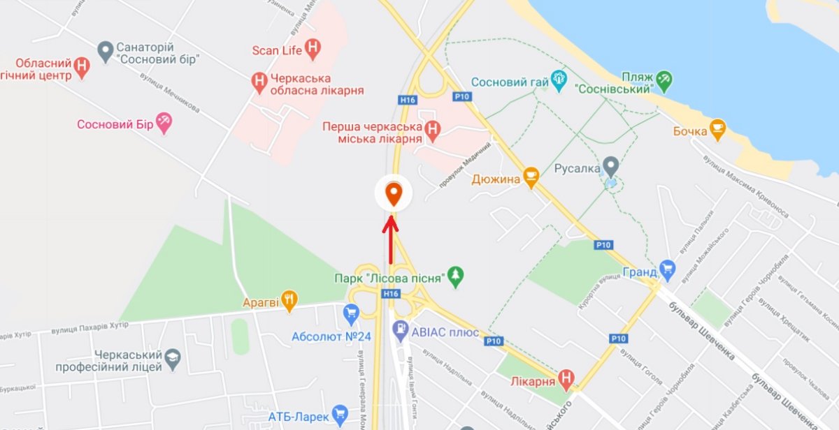 IDMedia Наружная реклама в городе Черкассы (Черкасская область), Арку в городе Черкассы №229963 схема