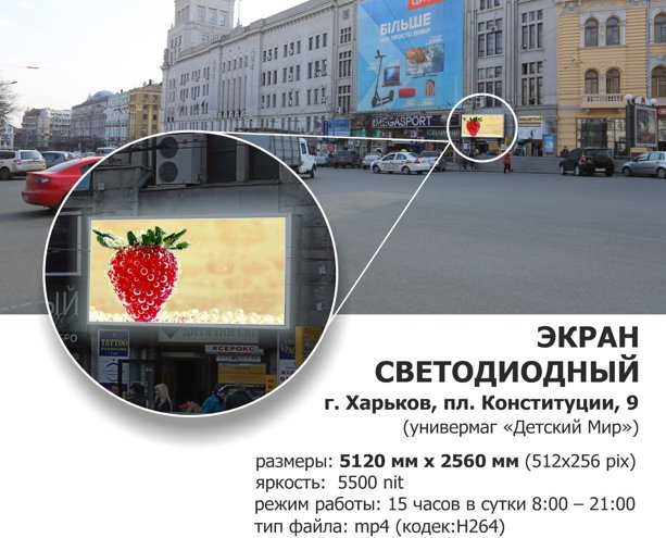 Екран №230080 в місті Харків (Харківська область), розміщення зовнішнішньої реклами, IDMedia-оренда найнижчі ціни!