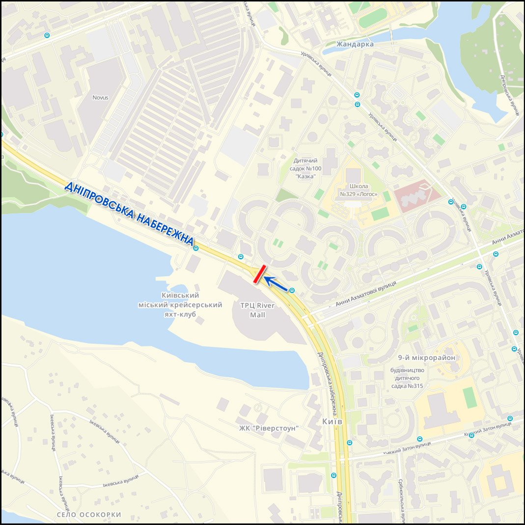 IDMedia Наружная реклама в городе Киев (Киевская область), Экран в городе Киев №232202 схема