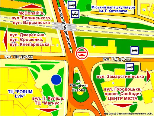 IDMedia Наружная реклама в городе Львов (Львовская область), Экран в городе Львов №235714 схема