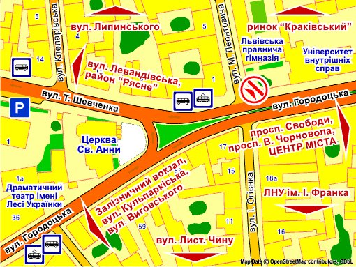 IDMedia Наружная реклама в городе Львов (Львовская область), Экран в городе Львов №235715 схема