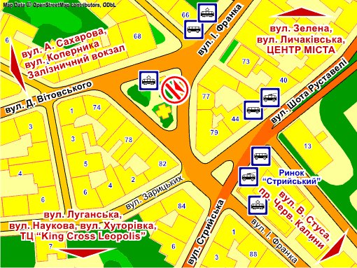 IDMedia Наружная реклама в городе Львов (Львовская область), Экран в городе Львов №235717 схема
