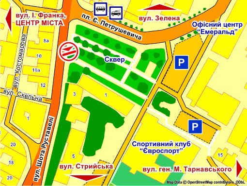 IDMedia Наружная реклама в городе Львов (Львовская область), Экран в городе Львов №235720 схема