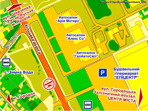 IDMedia Наружная реклама в городе Львов (Львовская область), Экран в городе Львов №235724 схема