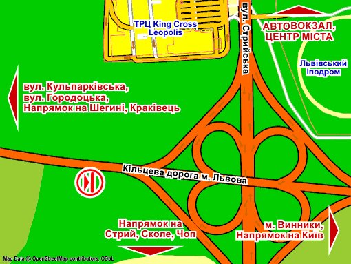 IDMedia Наружная реклама в городе Львов (Львовская область), Экран в городе Львов №235725 схема