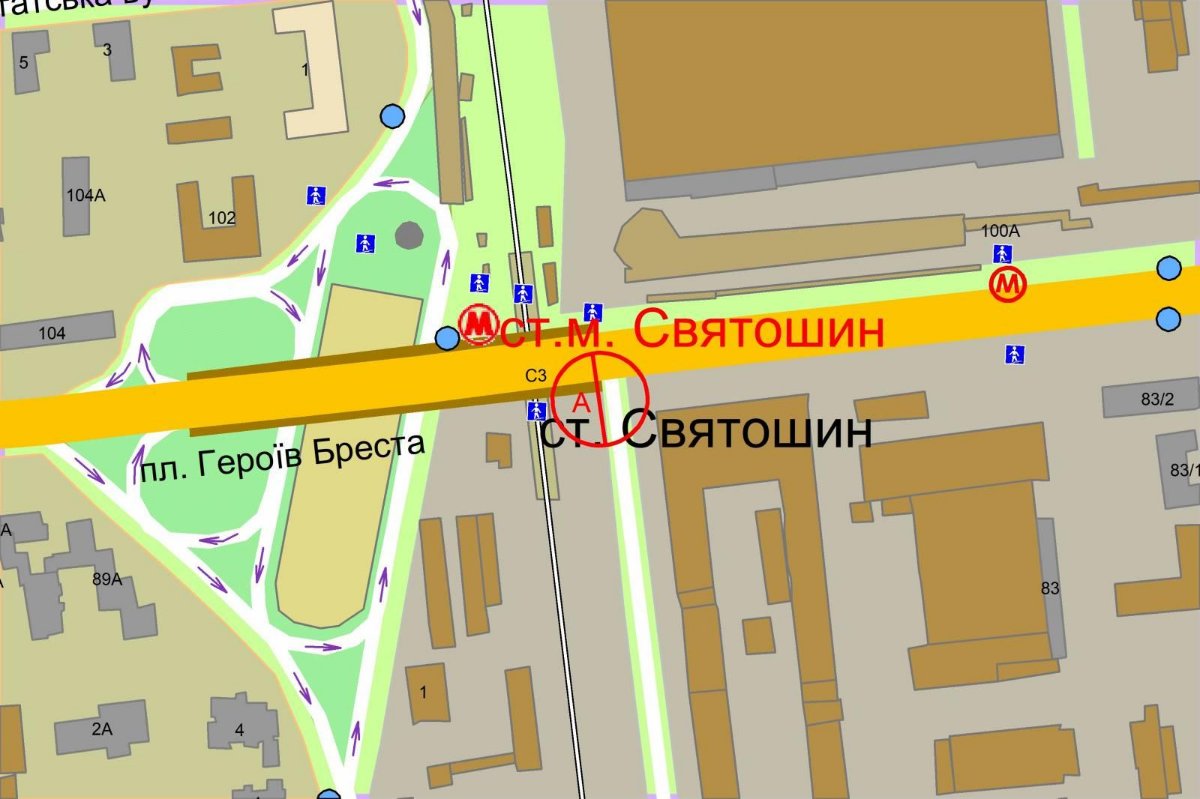 IDMedia Наружная реклама в городе Киев (Киевская область), Экран в городе Киев №238253 схема