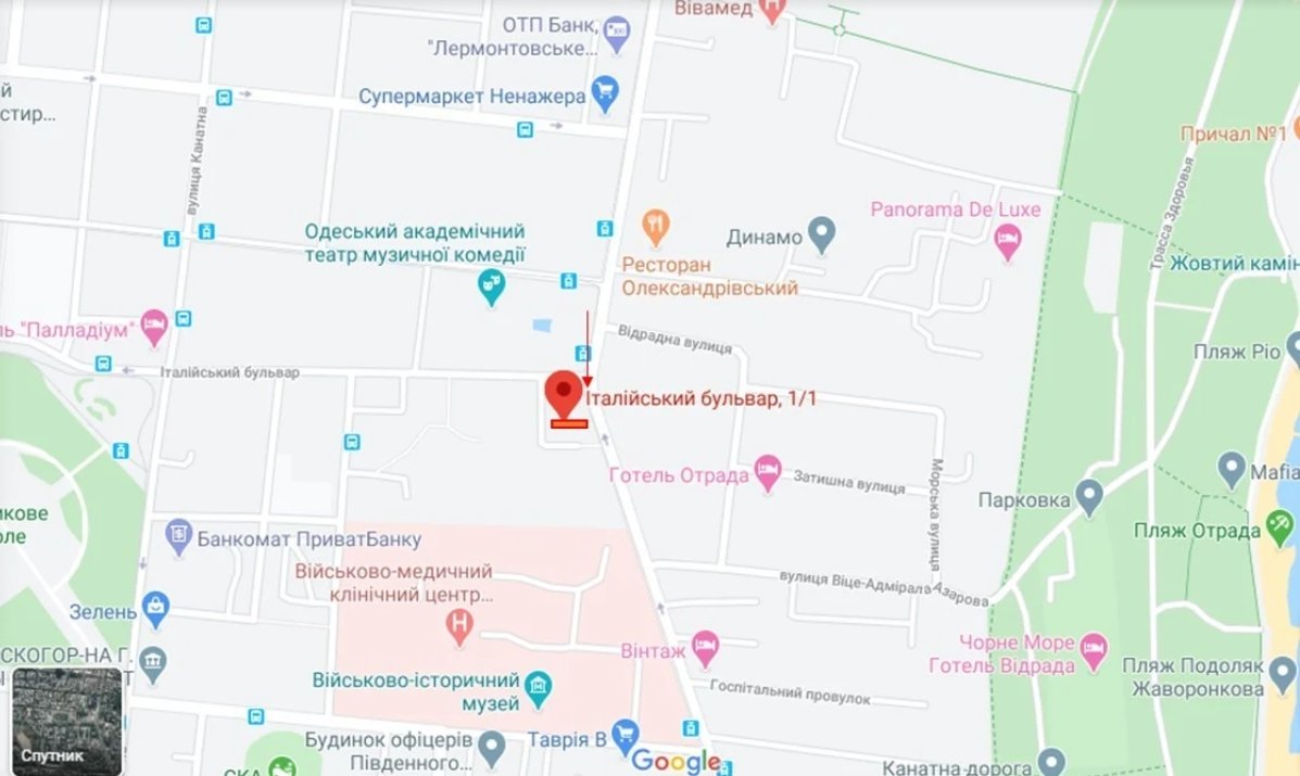 IDMedia Наружная реклама в городе Одесса (Одесская область), Брандмауэр в городе Одесса №238652 схема