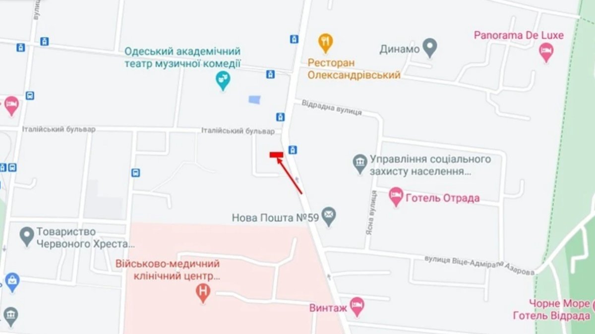 IDMedia Наружная реклама в городе Одесса (Одесская область), Брандмауэр в городе Одесса №238654 схема