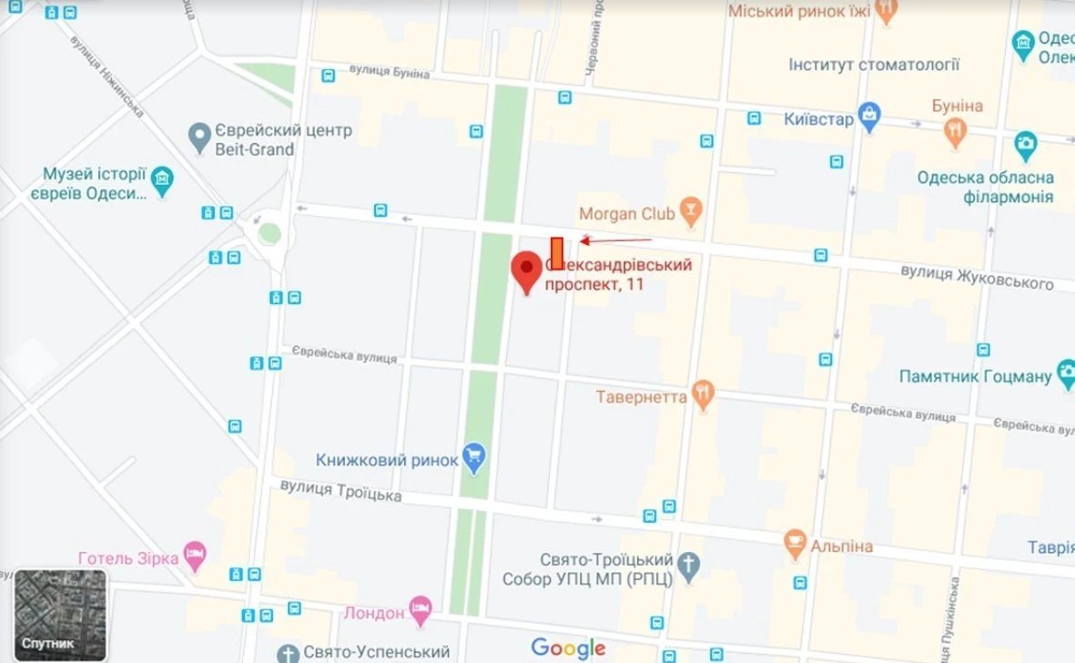 IDMedia Наружная реклама в городе Одесса (Одесская область), Брандмауэр в городе Одесса №238655 схема