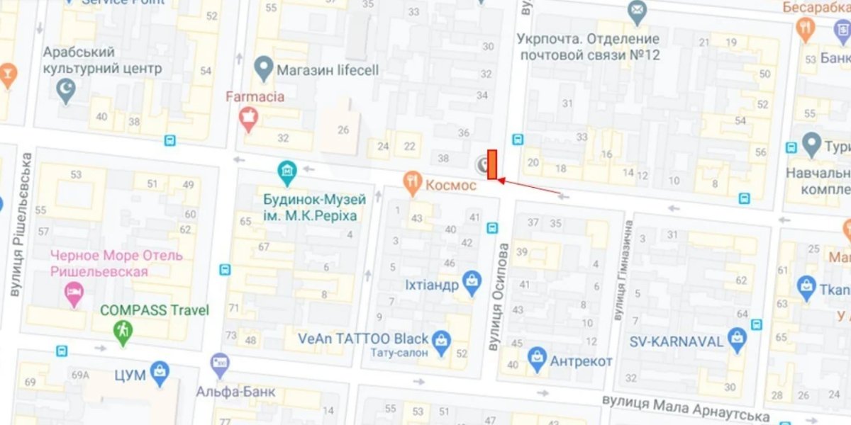 IDMedia Наружная реклама в городе Одесса (Одесская область), Брандмауэр в городе Одесса №238656 схема