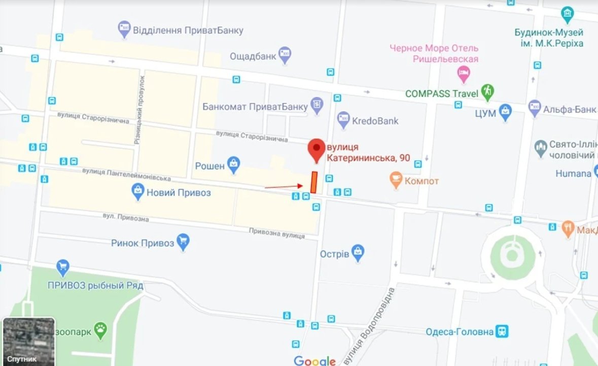 IDMedia Наружная реклама в городе Одесса (Одесская область), Брандмауэр в городе Одесса №238661 схема