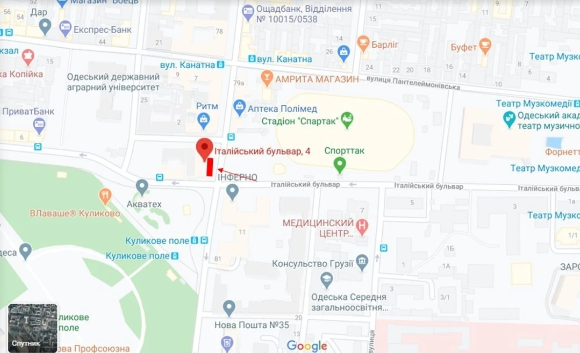 IDMedia Наружная реклама в городе Одесса (Одесская область), Брандмауэр в городе Одесса №238667 схема