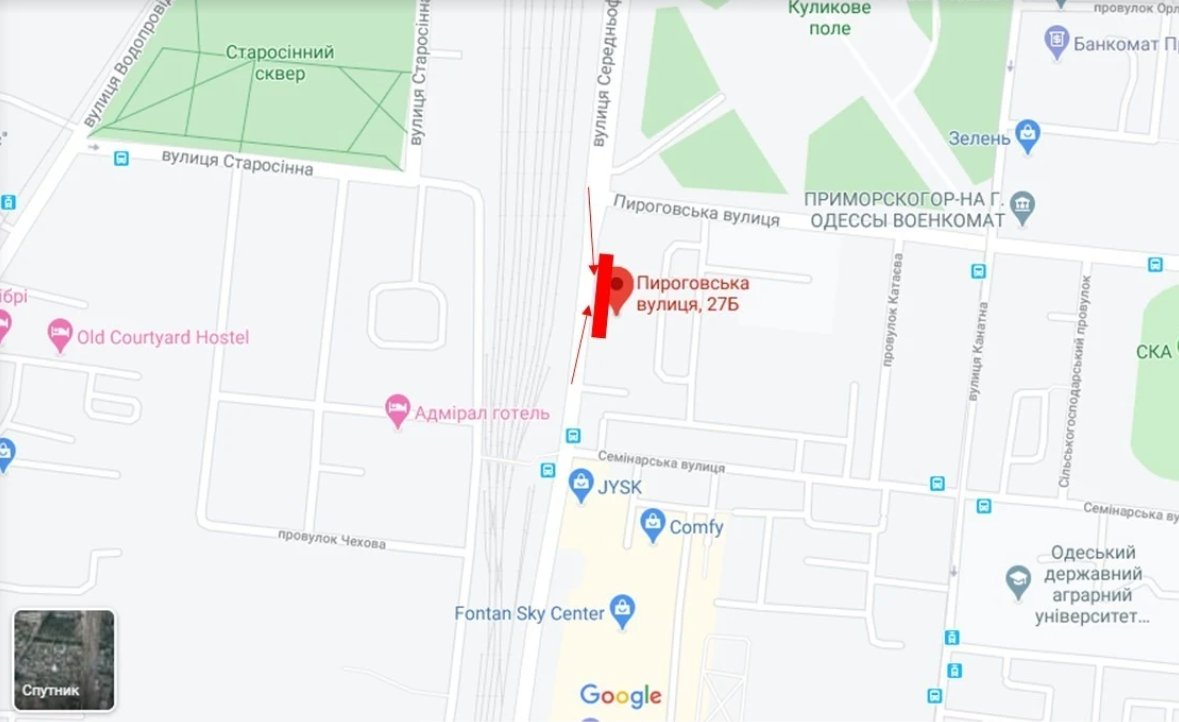 IDMedia Наружная реклама в городе Одесса (Одесская область), Брандмауэр в городе Одесса №238668 схема