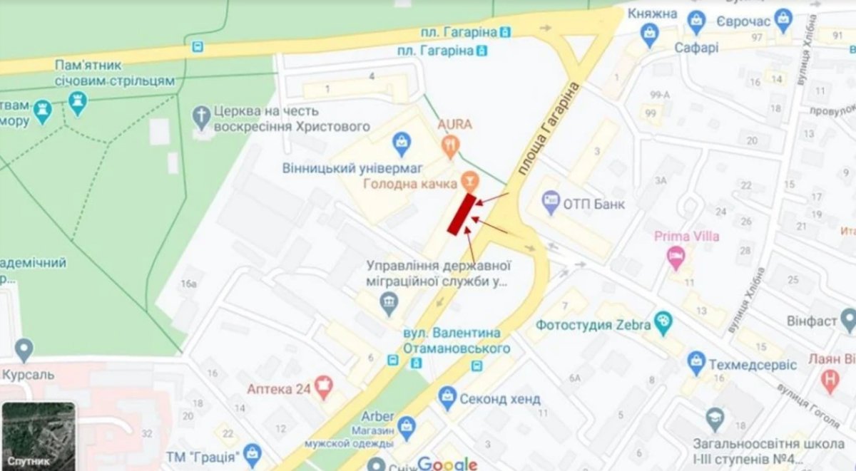 IDMedia Наружная реклама в городе Винница (Винницкая область), Брандмауэр в городе Винница №238670 схема