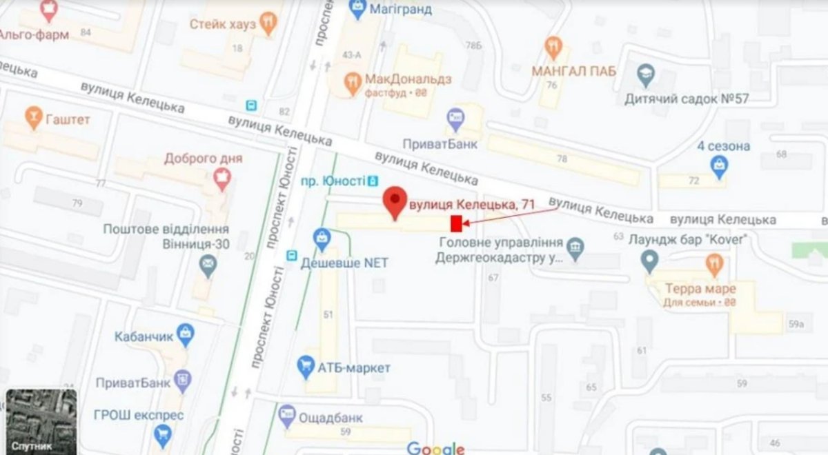 IDMedia Наружная реклама в городе Винница (Винницкая область), Брандмауэр в городе Винница №238672 схема