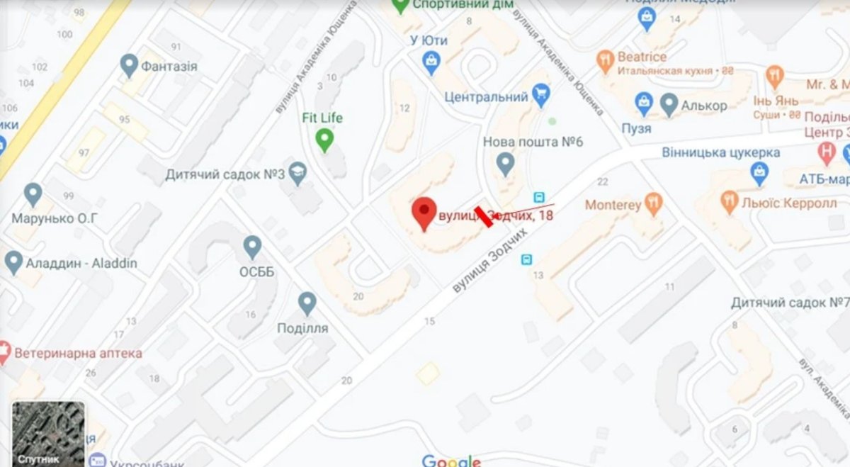 IDMedia Наружная реклама в городе Винница (Винницкая область), Брандмауэр в городе Винница №238675 схема
