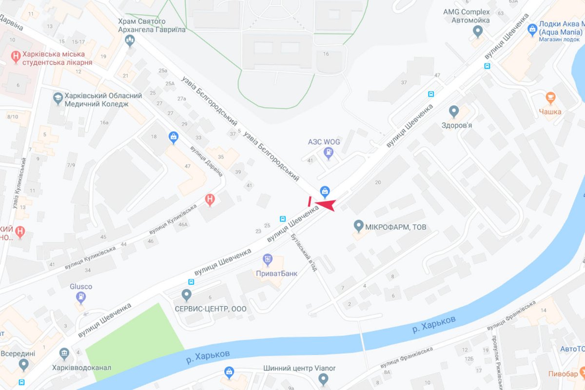 IDMedia Наружная реклама в городе Харьков (Харьковская область), Экран в городе Харьков №238946 схема