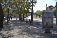 Ситилайт в городе Днепр #240163 по адресу Пушкіна, на тротуарі, від вул.А.Фабра до пр.Олександра Поля – 1- `Ситилайт №240163 в городе Днепр (Днепропетровская область), размещение наружной рекламы, IDMedia-аренда по самым низким ценам!`