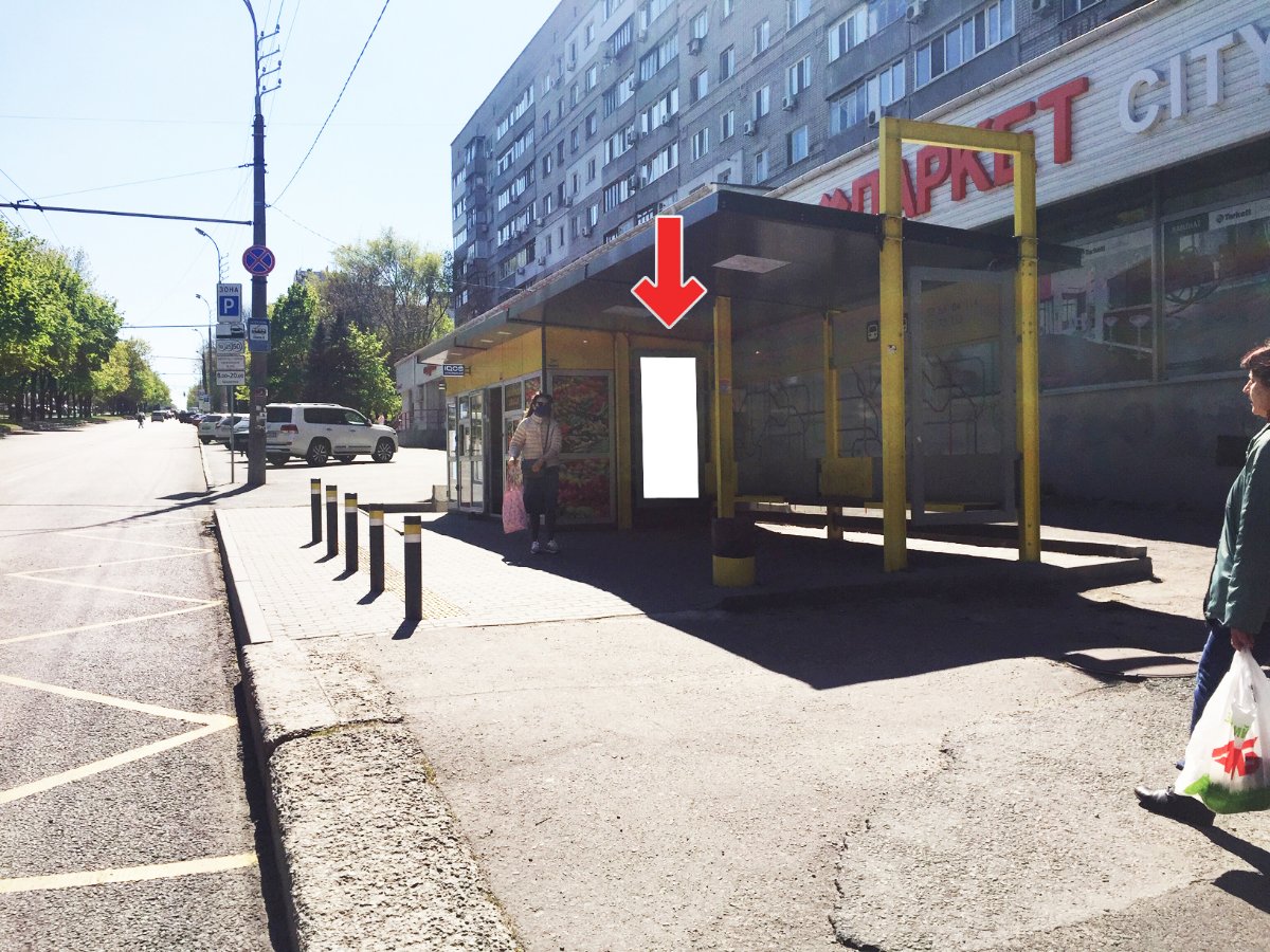 Остановка формат 0,8х1,85 №240527 в городе Днепр (Днепропетровская область) `Остановка №240527 в городе Днепр (Днепропетровская область), размещение наружной рекламы, IDMedia-аренда по самым низким ценам!`