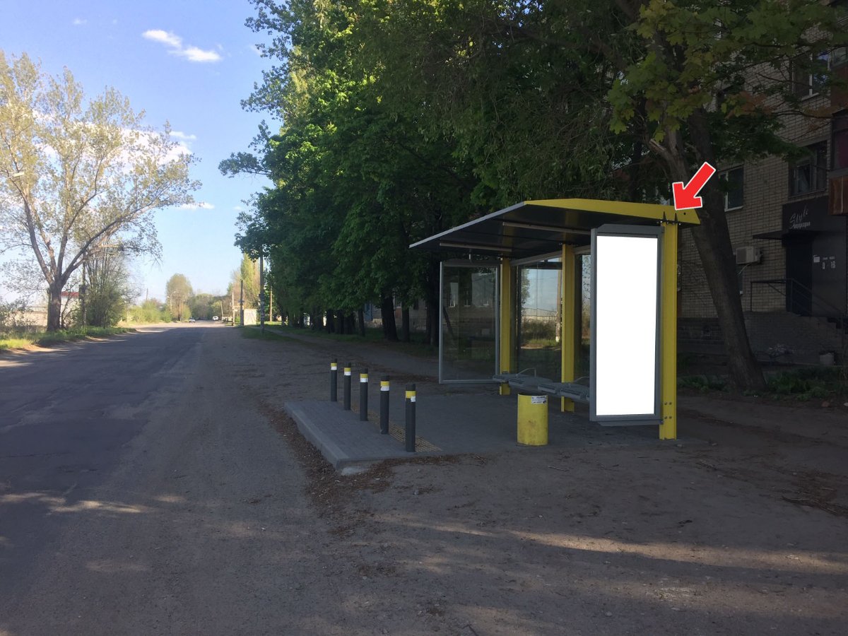 Остановка формат 0,75х2,00 (перф) №240553 в городе Днепр (Днепропетровская область) `Остановка №240553 в городе Днепр (Днепропетровская область), размещение наружной рекламы, IDMedia-аренда по самым низким ценам!`