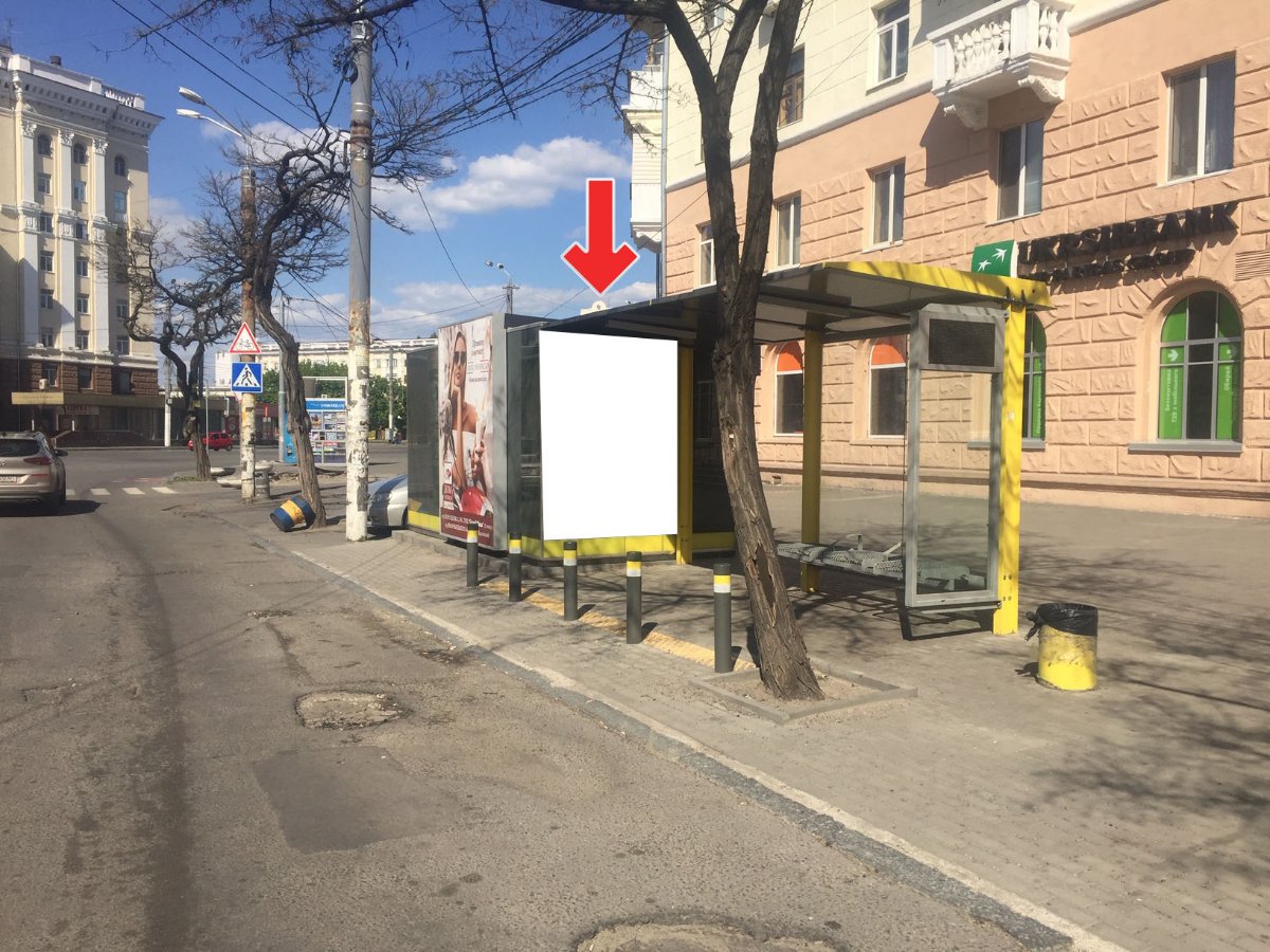 Зупинка формат 1,66х2,16 №240588 в городе Дніпро (Дніпропетровська область) Зупинка №240588 в місті Дніпро (Дніпропетровська область), розміщення зовнішнішньої реклами, IDMedia-оренда найнижчі ціни!