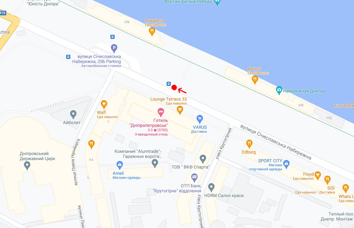 IDMedia Наружная реклама в городе Днепр (Днепропетровская область), Остановку в городе Днепр №240706 схема