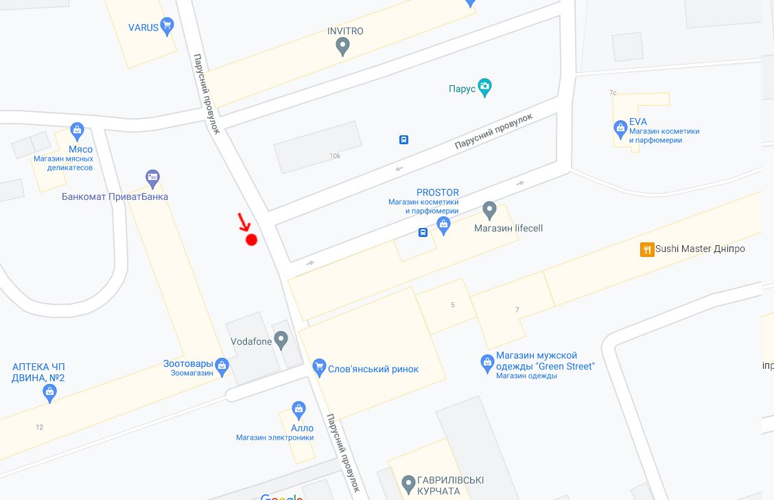 IDMedia Арендовать и разместить Остановка в городе Днепр (Днепропетровская область) №240751 схема
