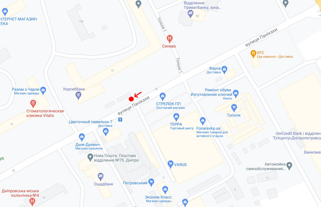 IDMedia Арендовать и разместить Остановка в городе Днепр (Днепропетровская область) №240752 схема