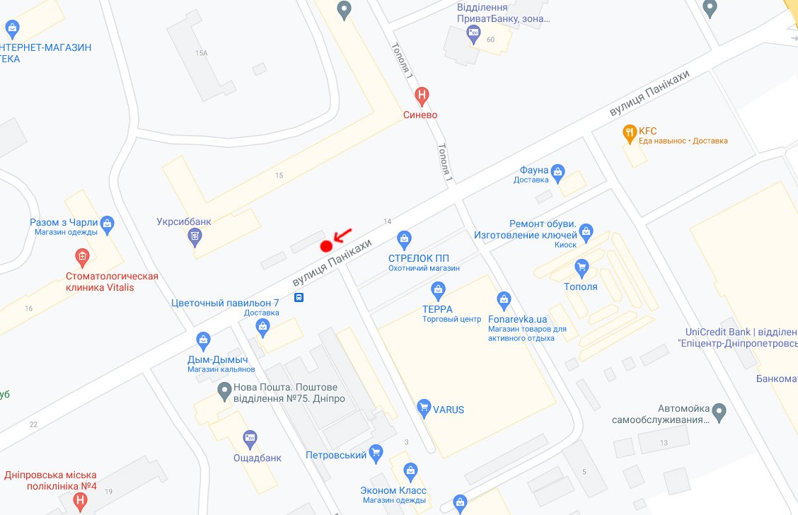 IDMedia Арендовать и разместить Остановка в городе Днепр (Днепропетровская область) №240753 схема