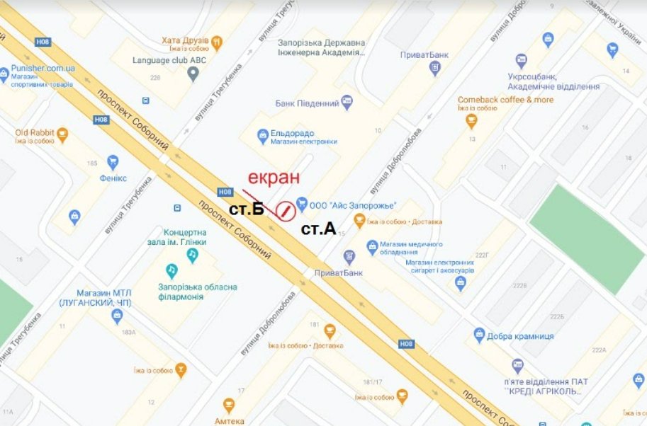 IDMedia Наружная реклама в городе Запорожье (Запорожская область), Экран в городе Запорожье №242925 схема