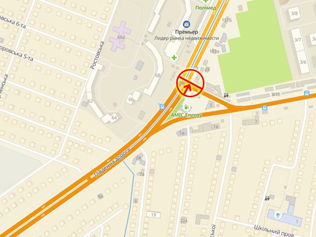 IDMedia Наружная реклама в городе Одесса (Одесская область), Экран в городе Одесса №243494 схема