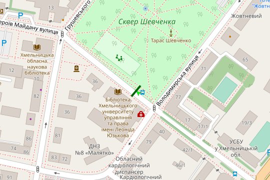 IDMedia Наружная реклама в городе Хмельницкий (Хмельницкая область), Остановку в городе Хмельницкий №246742 схема
