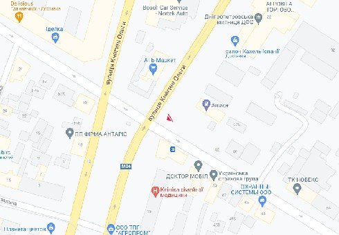 IDMedia Наружная реклама в городе Днепр (Днепропетровская область), Экран в городе Днепр №247131 схема