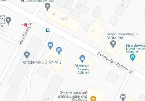 IDMedia Наружная реклама в городе Житомир (Житомирская область), Бэклайт в городе Житомир №247146 схема