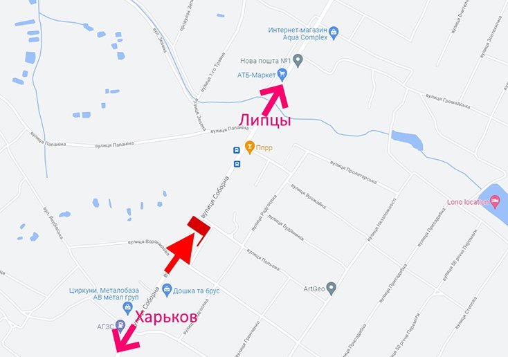 IDMedia Наружная реклама в городе Циркуны (Харьковская область), Билборд в городе Циркуны №250153 схема