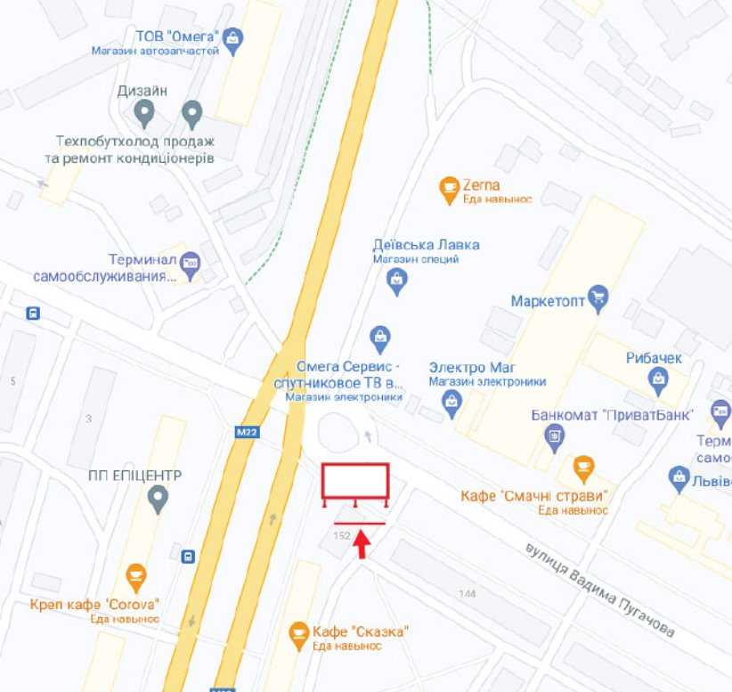 IDMedia Наружная реклама в городе Кременчуг (Полтавская область), Турникет в городе Кременчуг №252671 схема