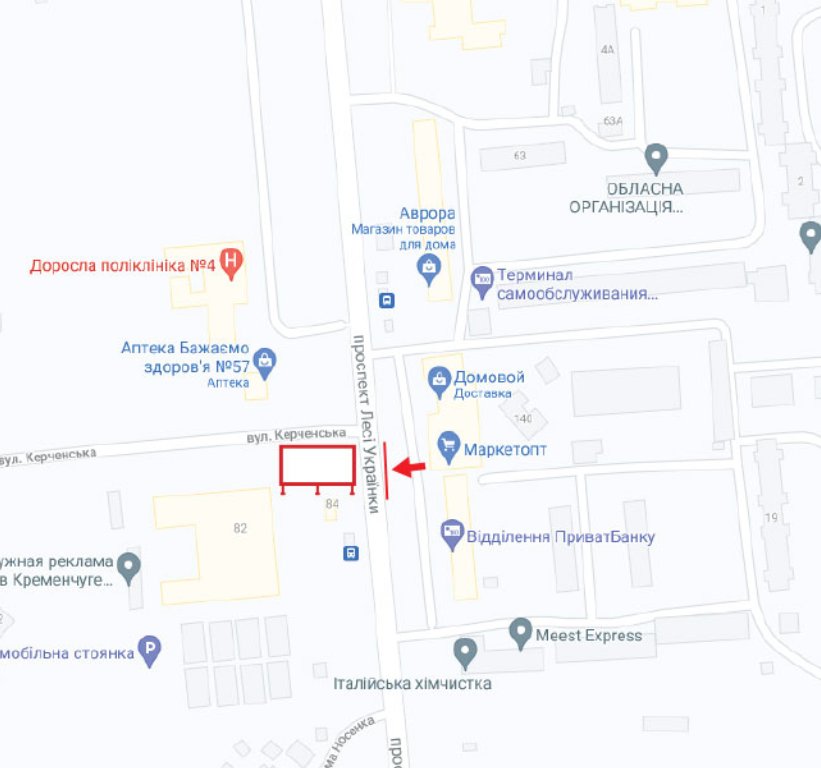 IDMedia Арендовать и разместить Турникет в городе Кременчуг (Полтавская область) №252696 схема